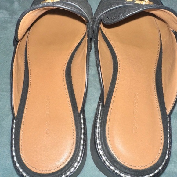 Tory Burch  Black Suede mule Loafers - Picture 3 of 6
